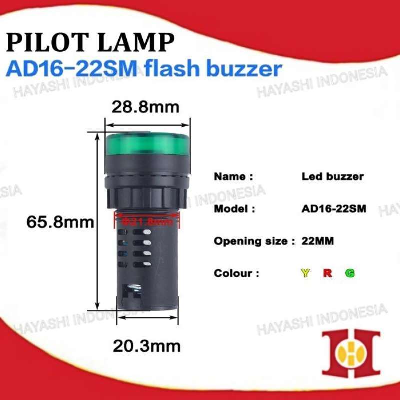 Mua Còi cảnh báo AD16-22SM 12V - 24V(DC) 220v (AC) có đèn lắp trong tủ