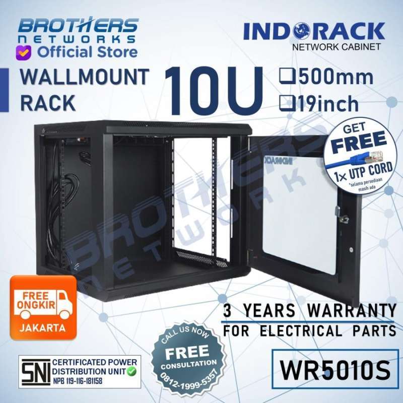 Jual Wallmount Indorack Wr5010s 10u 500mm 19 Single Door Rack Server ...