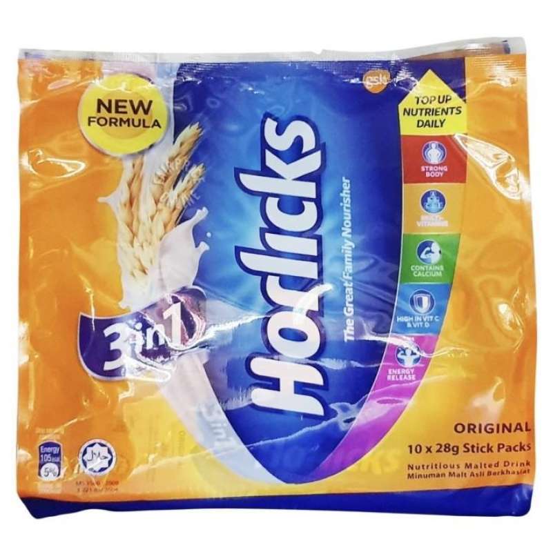 Jual Horlicks 3in1 Original 10 x 28GR Horlicks Nutritious Malted Drink ...