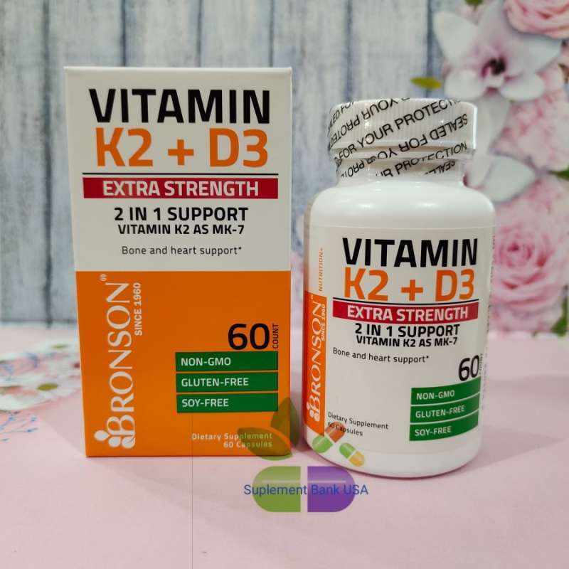 Jual (ORIGINAL) Bronson K2 MK7 Vitamin D3 10000IU 2 IN 1 Support Extra