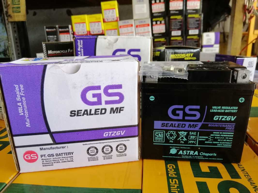Jual Aki GS GM5Z-3B (GTZ6A) MF ASTRA Kering Yamaha Vega All Original di