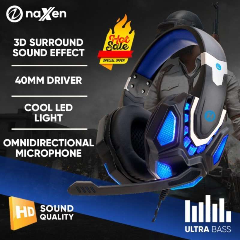 Jual Headphone Headset Gaming LED Naxen G10 Super Bass Untuk HP Laptop