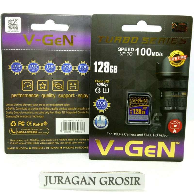 Promo VGen Memory Sd Card Sdhc Vgen 128Gb Class 10 Camera Kamera