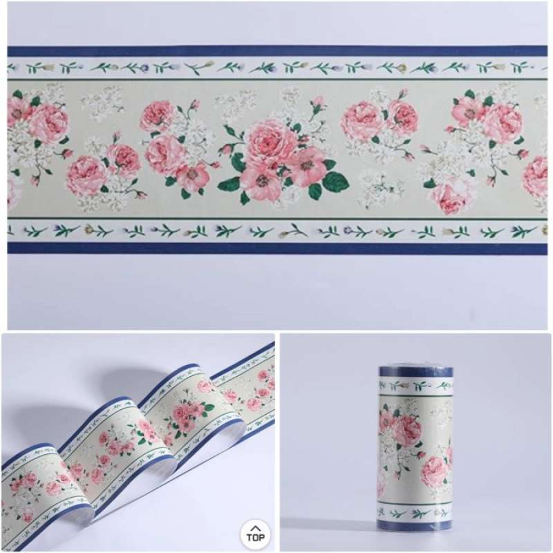 Jual Wall border sticker/List wallpaper Sticker Bunga biru Uk p10m x l10cm di Seller phupastore