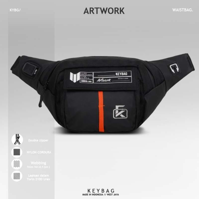 Jual Tas Waist Bag Pria Keybag By ZIGZAG ARTWORK Tas Pinggang Premium