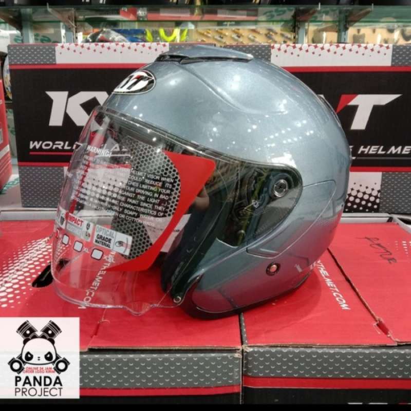 Promo Helm KYT Half Face Kyoto Solid Red Doff Diskon 17 di Seller