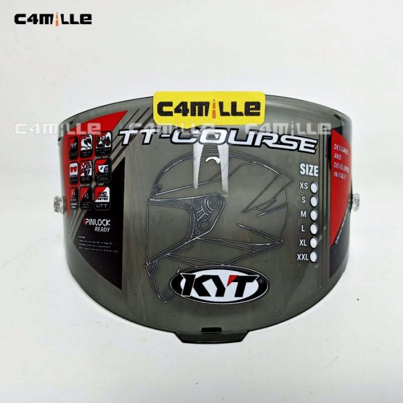 Promo KACA HELM KYT TT COURSE FLAT PIN LOCK BIG LIGHT SMOKE Diskon 24% ...