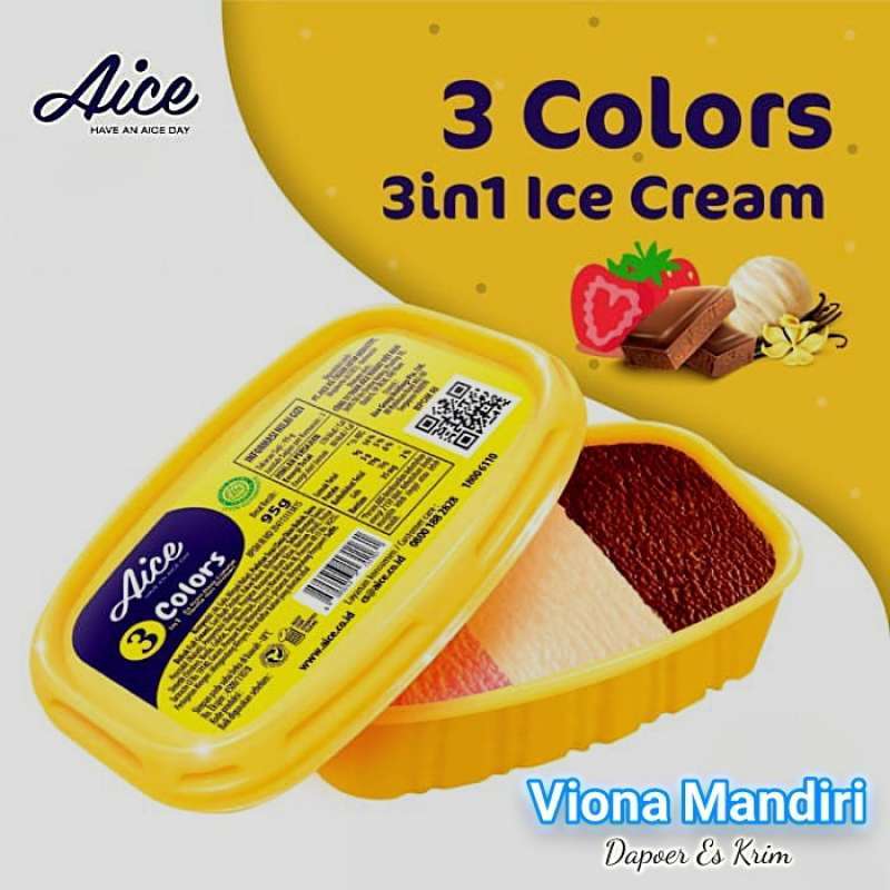 Jual Aice ice Cream 3 in 1 Colour Murah isi 9 pcs di Seller Aice Viona Mandiri Pasir Jaya