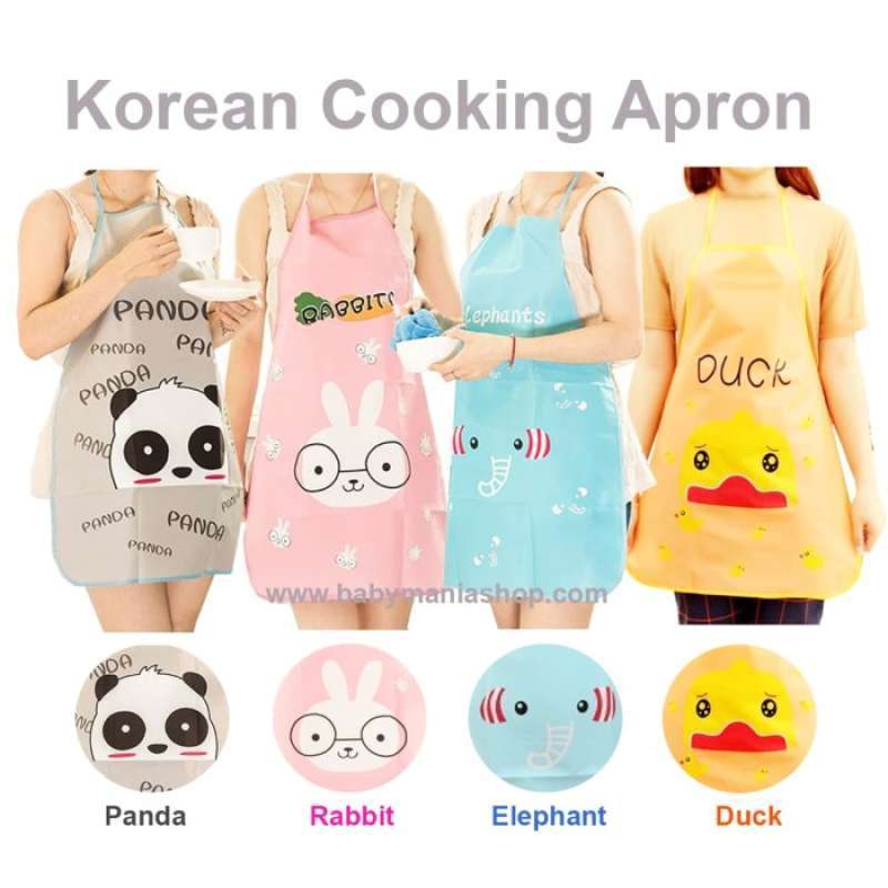 Promo APRON MASAK CELEMEK KARAKTER PLASTIK / COOKING APRON KOREA / CHEF