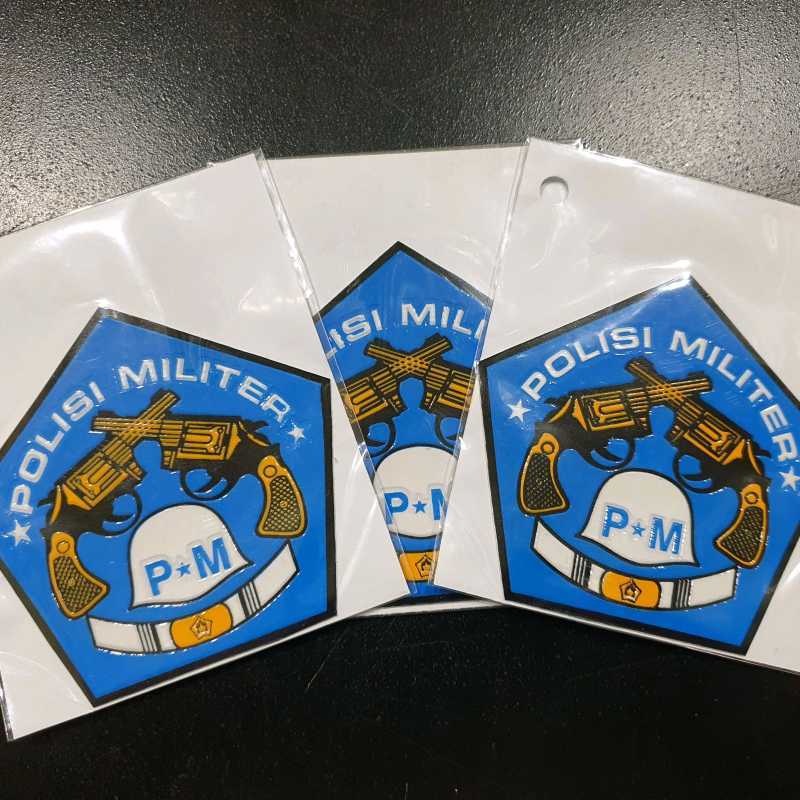 Jual Stiker Embos POLISI MILITER Segi Lima ( 1 Pcs ) | Stiker kaca PM