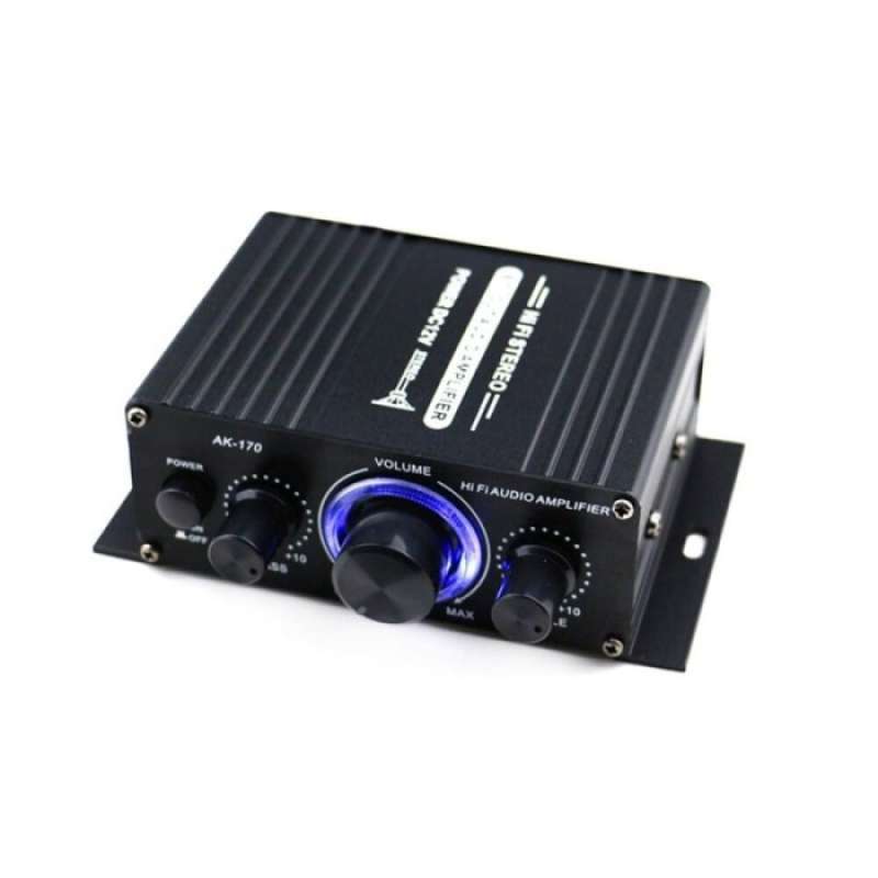 Promo Mini HiFi Amplifier Stereo Car Audio Treble Bass Booster AK170