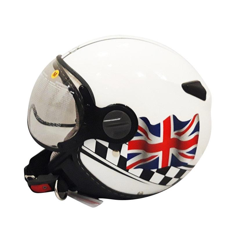 Jual Zeus Retro ZS210 Helm Half Face White/DD28 Black di Seller BIKE