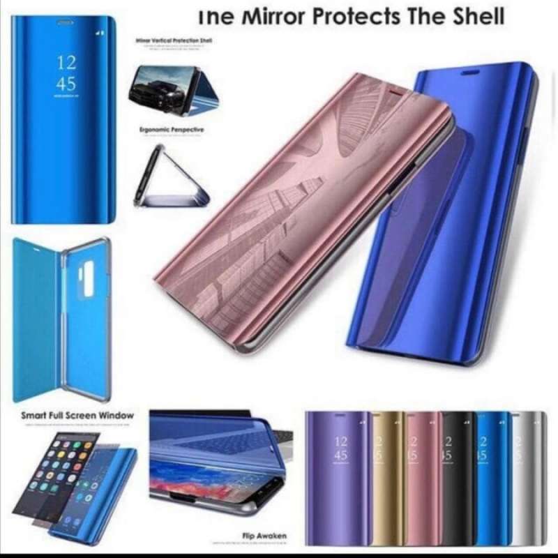 Promo Clear View Standing For Samsung J4 Book Cover Flip Cover Stand