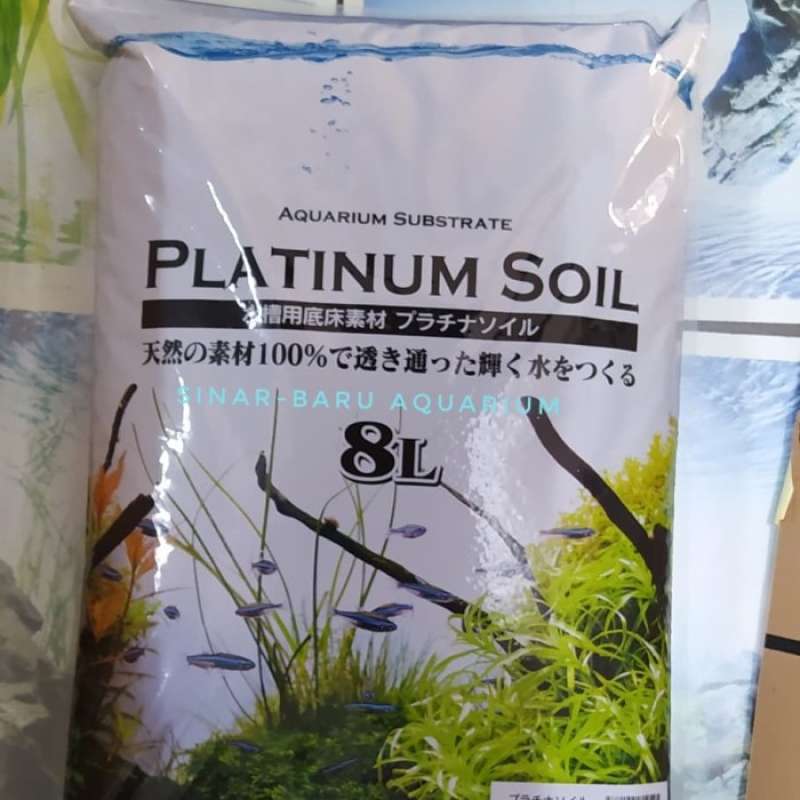 Promo PLATINUM SOIL AQUARIUM SUBSTRATE AQUASCAPE FISH SHRIMP 8 LITER Diskon 23 di Seller