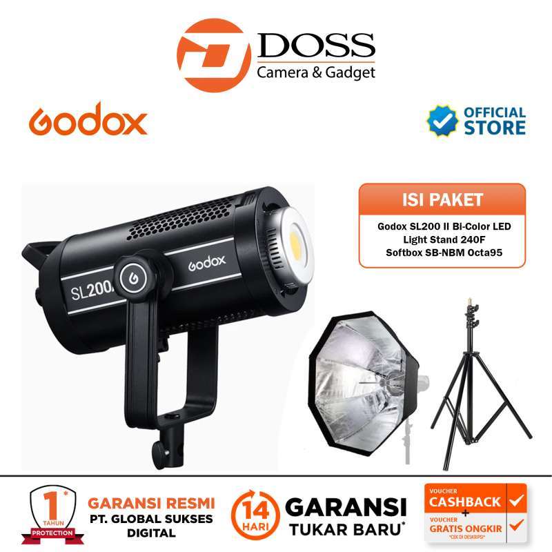 Jual Paket Godox SL200II Bi + 240F + SB-NBM Octa95 di Seller DOSS Jogja ...