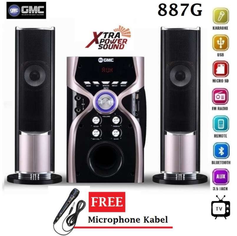 Jual Speaker Multimedia Gmc 887g Speaker Bluetooth Karaoke Free Mic