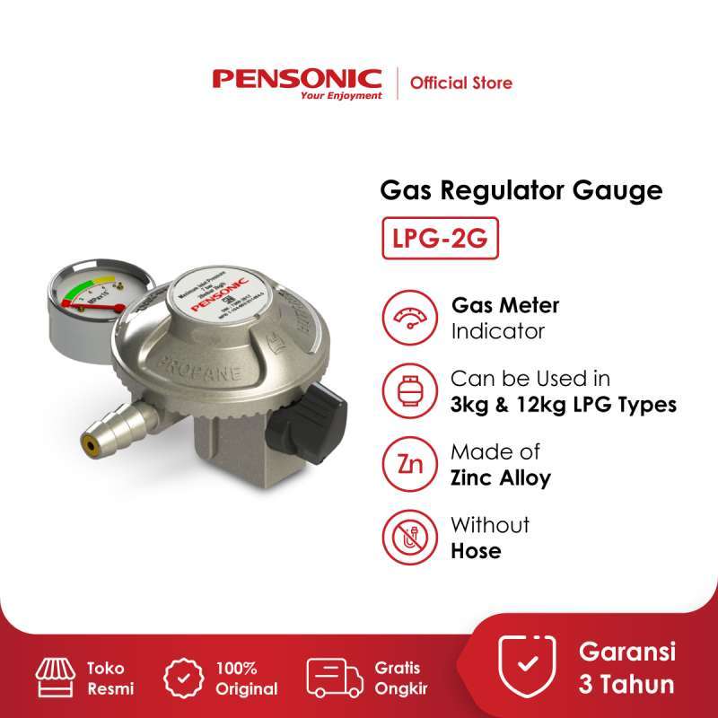 Jual PENSONIC Gas Regulator Gauge / Regulator Gas Dengan Meter / TANPA