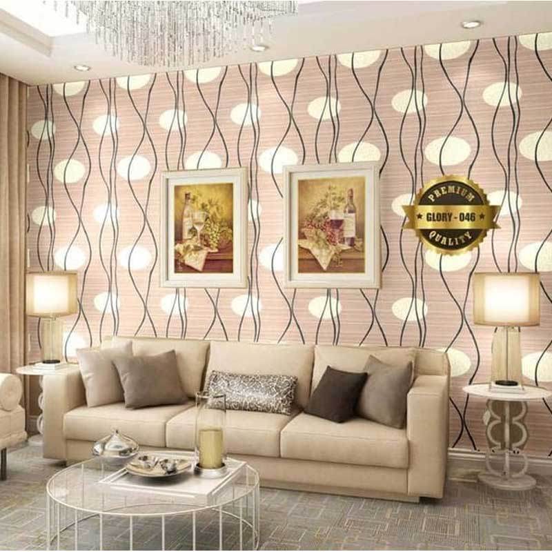 Jual OEM Motif Salur Bulat Wallpaper Dinding 10 m x 45 cm Jual OEM Motif Salur Bulat Wallpaper Dinding 10 m x 45 cm