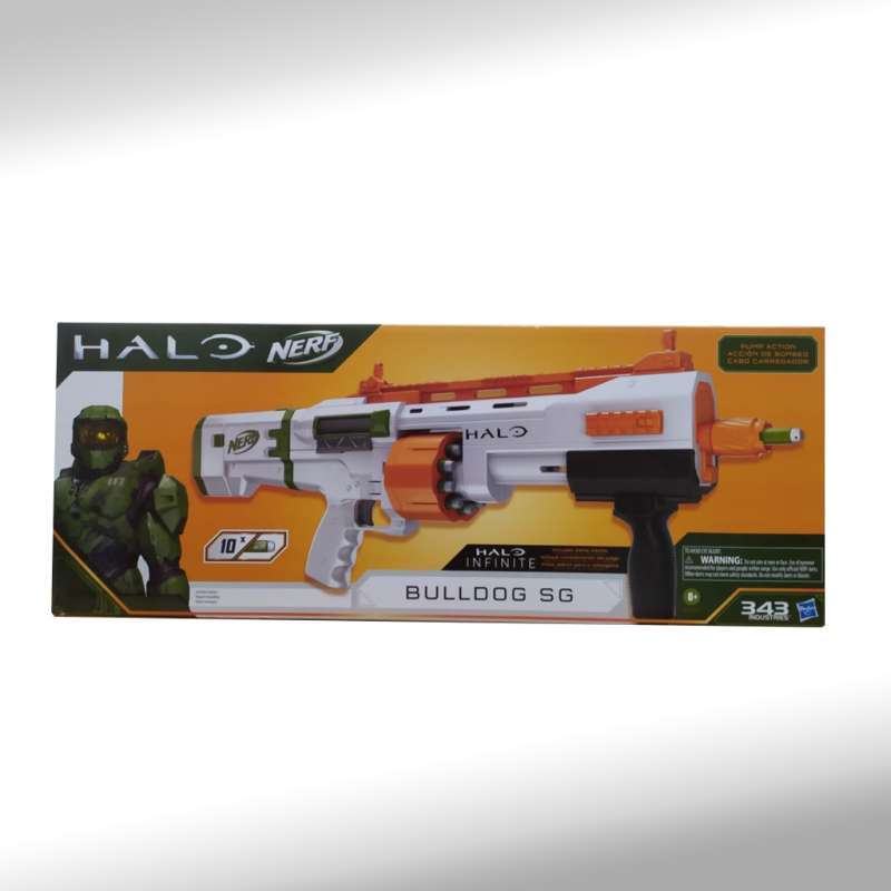 Nerf Halo Mangler, Blaster à fléchette, poignée d'amorçage, Barillet