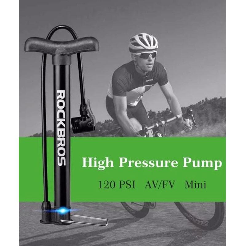 Pompa Gonfiaggio Rapido Pompa Da Pavimento Bici ROCKBROS 160PSI - Doppio Cilindro Per Presta E Schrader Pompa Con Manometro