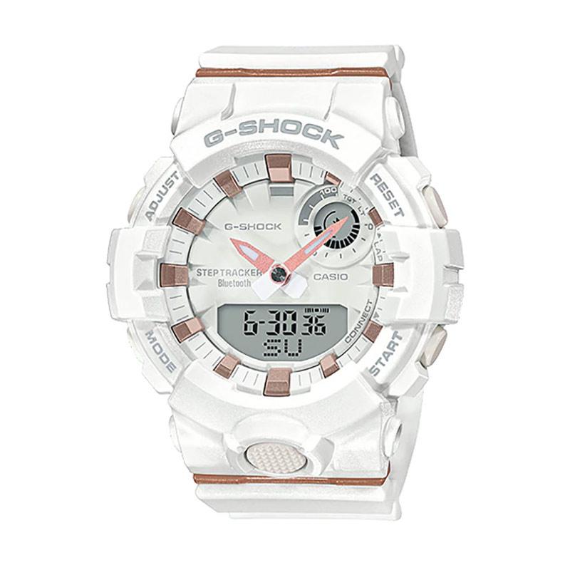 Promo CASIO GShock S Series Digital Analog Dial White Resin Strap Jam