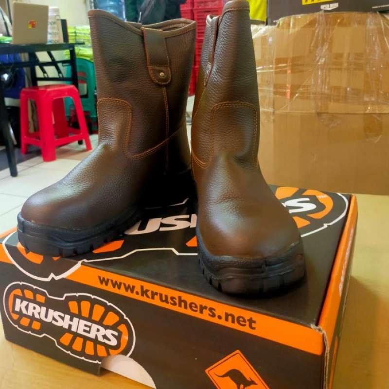 Jual Sepatu Safety Krushers Texas Brown / Safety Shoes Krushers Promo