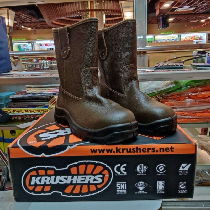 Promo Sepatu Safety Krusher Texas Brown Original / Safety Shoes Krusher