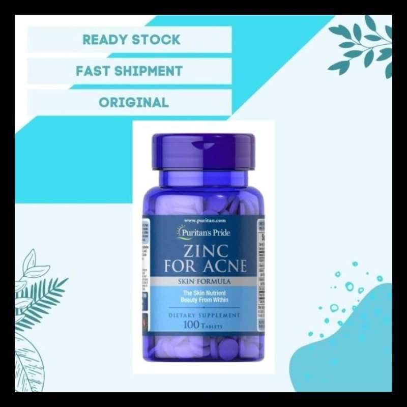 Promo Puritan's Pride Zinc for Acne 100 Tablets untuk Mengatasi Jerawat Diskon 23 di Seller