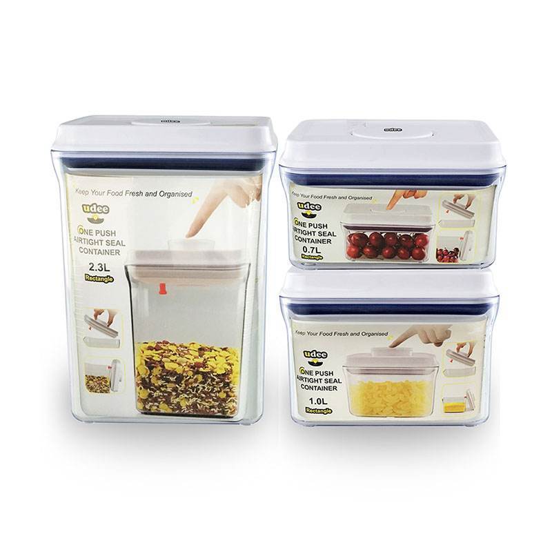 Jual UDEE One Push Airtight Seal Container Transparent Serie Rectangle