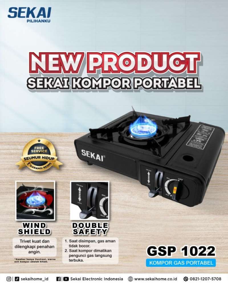 Jual Sekai Kompor Gas Portable GSP 1022 di Seller tokoamac Official