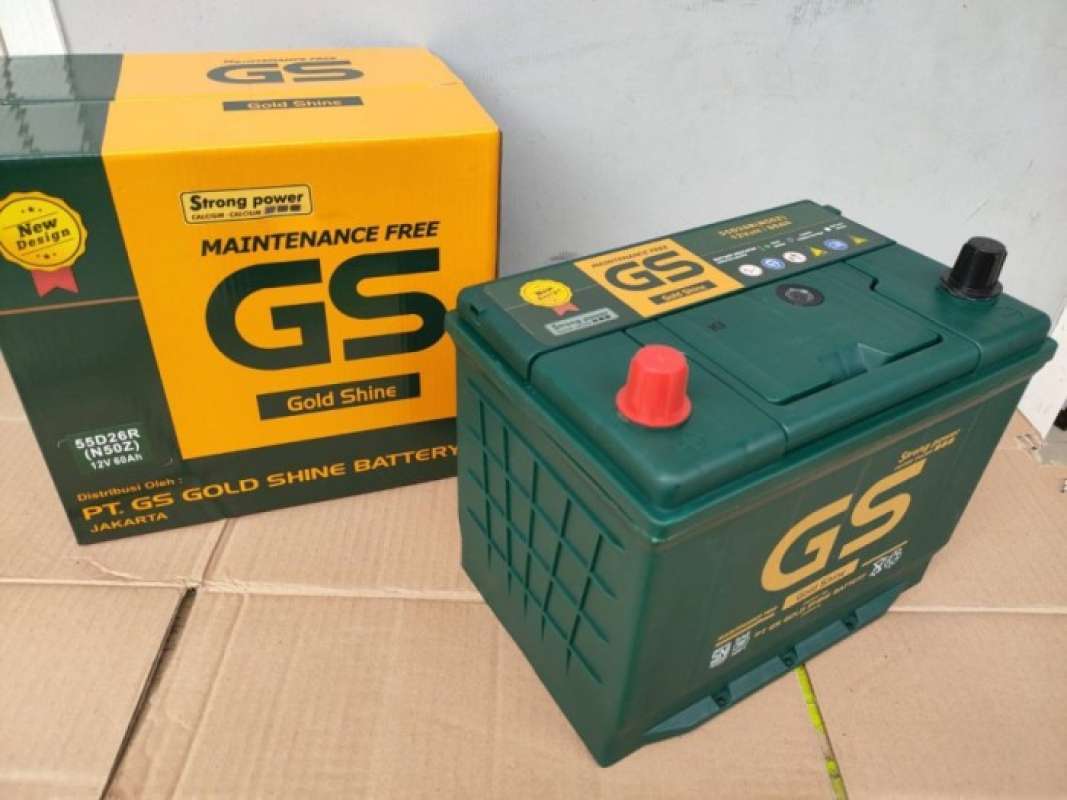 Promo Aki Mobil GS MF N50Z 55D26R 12 Volt 60 Ampere Diskon 23% di