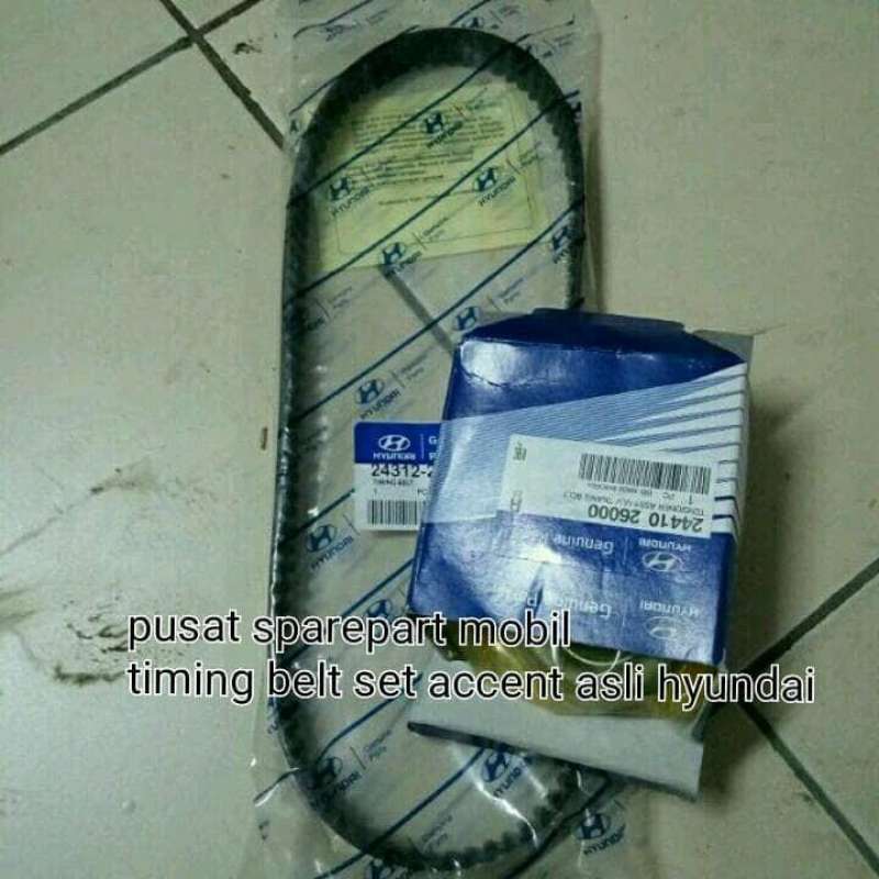 Jual paket timing belt set hyundai accent Cakra asli hyundai di Seller