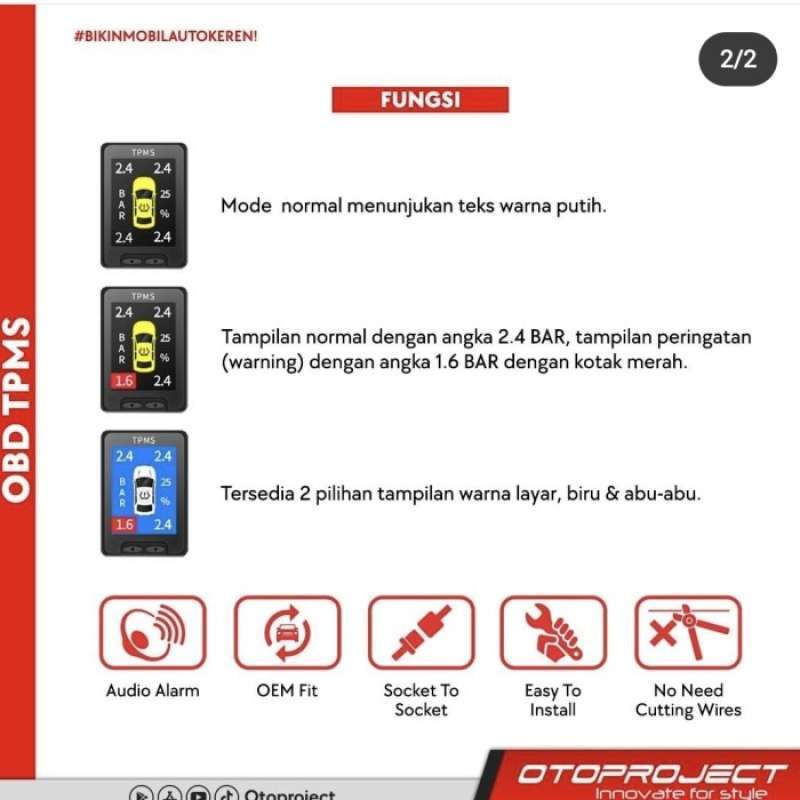 Jual Otoproject TPMS Tire Pressure Tekanan Ban All New Pajero Sport di Seller Odettee Shop