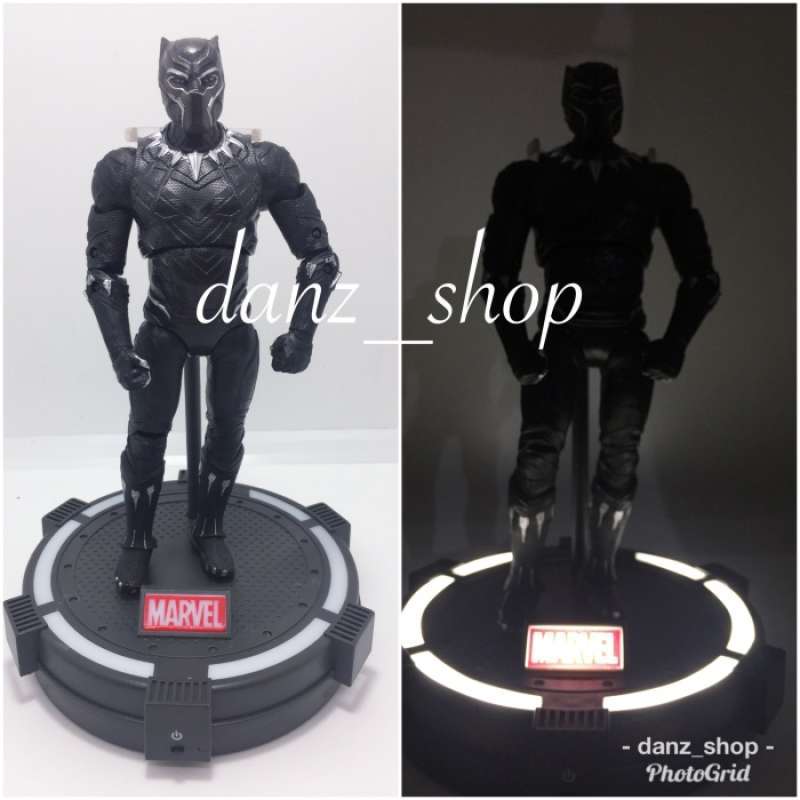 Marvel Collectors Base Figure - Black Panther - Statuetta Con Base Luminosa - Rara E Difficile Da Trovare