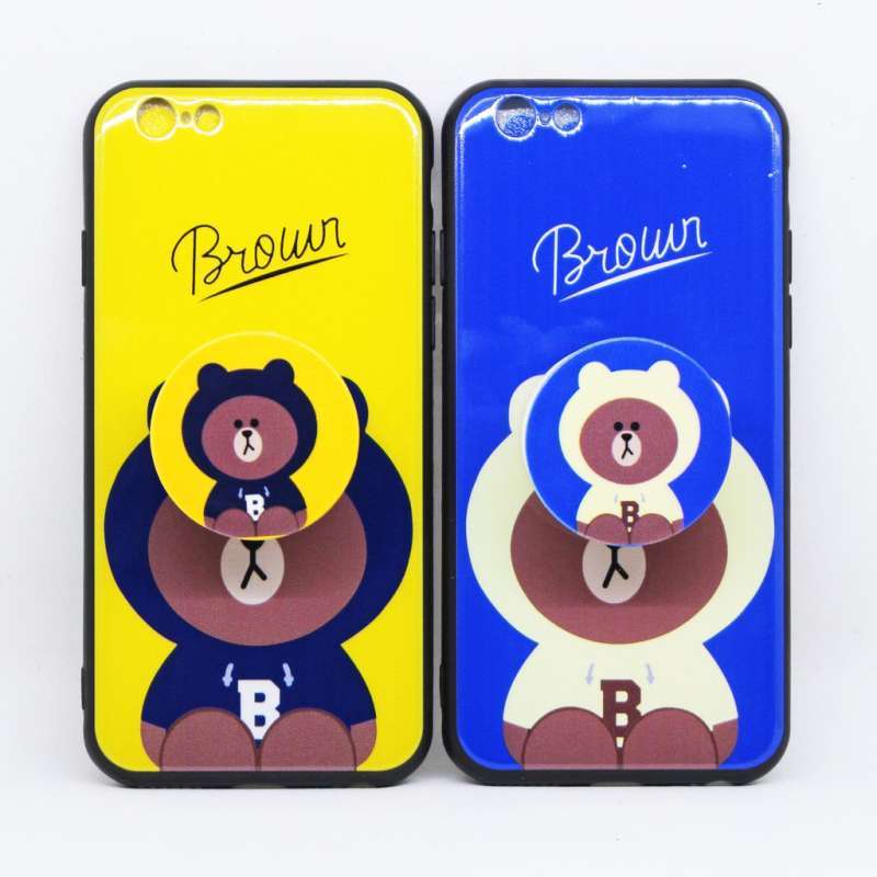 Jual Brown Fuze Case with Pop Socket - YEL LOW Oppo F5 - di Seller