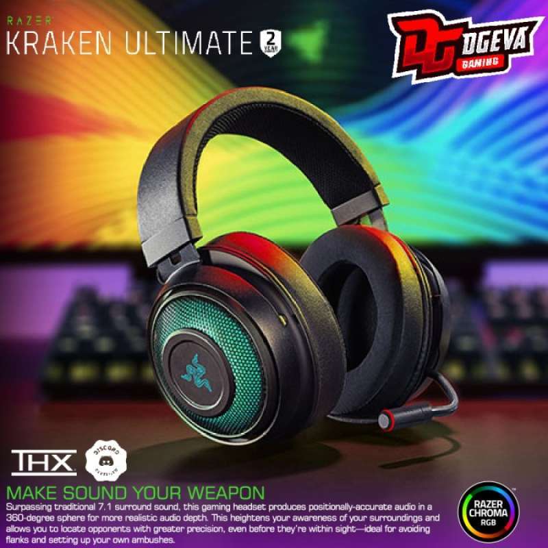 Promo Razer Kraken Ultimate Chroma RGB THX 7.1 USB Gaming Headset