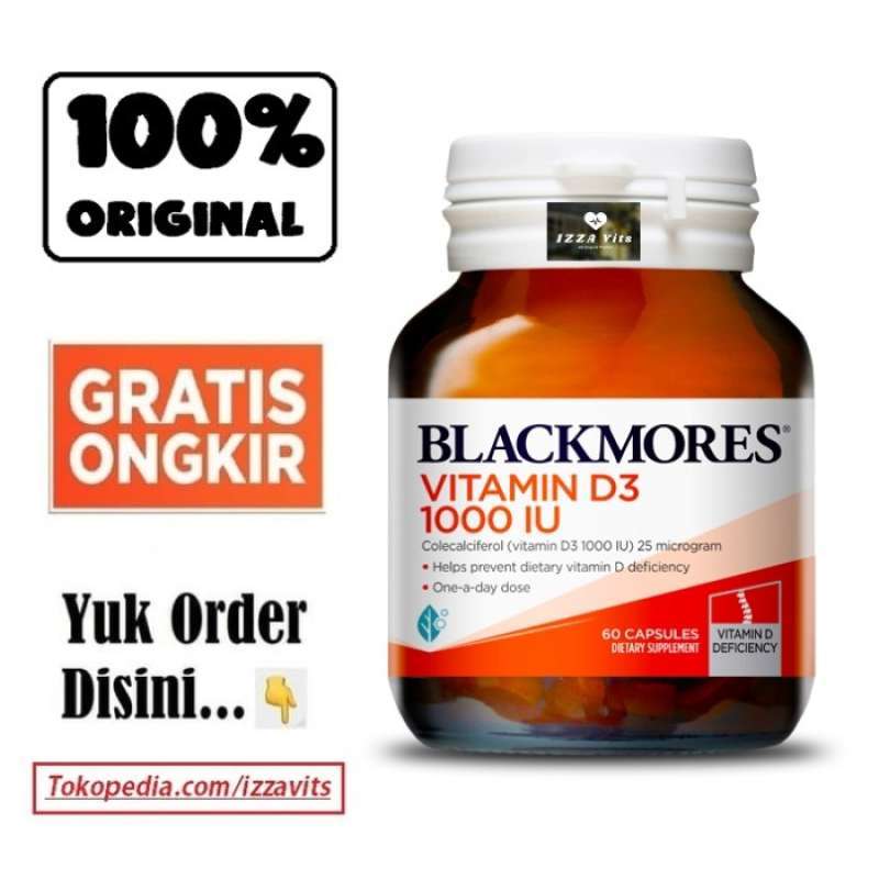 Jual Blackmores Vitamin D3 1000 IU 60 Caps Bones Tulang Gigi Vit D