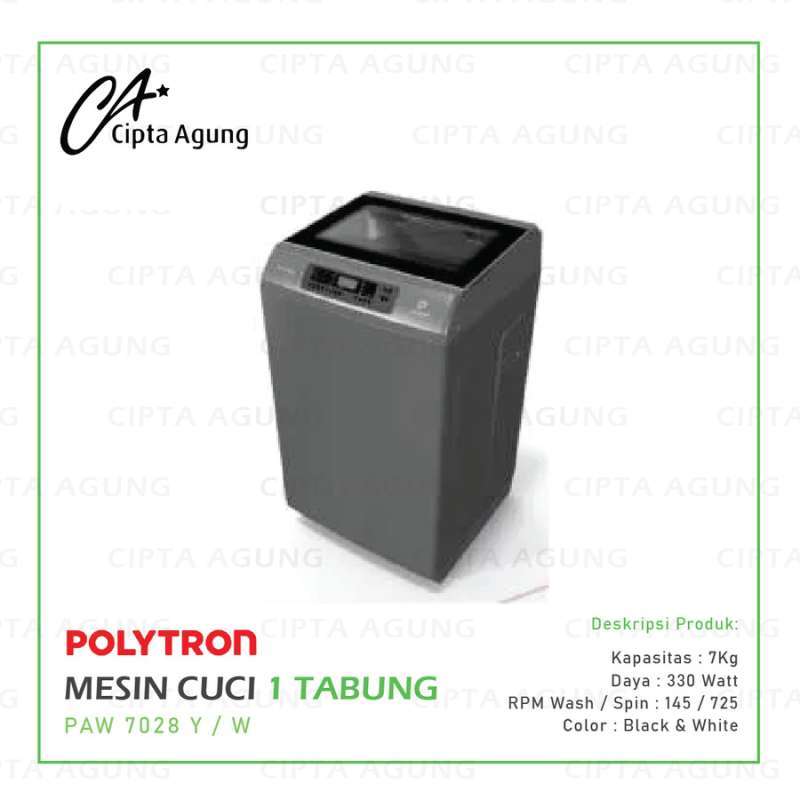 Jual MESIN CUCI 1 TABUNG TOP LOADING 7 KG POLYTRON PAW-7028Y PAW7028Y ...