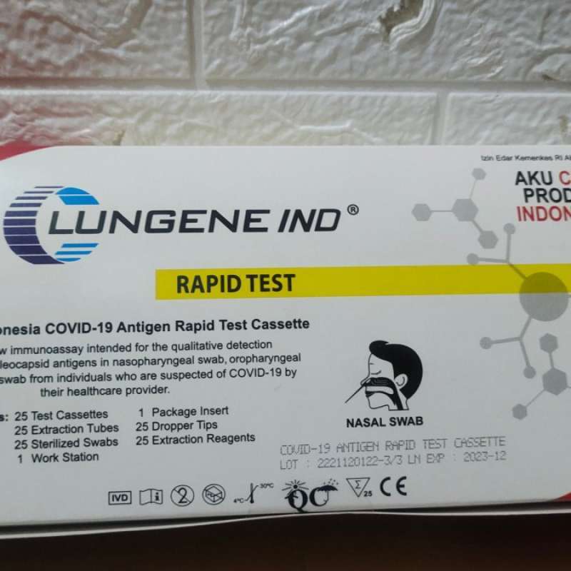 Promo antigen swab test lungene merah putih kemenkes 1box isi 25 Diskon