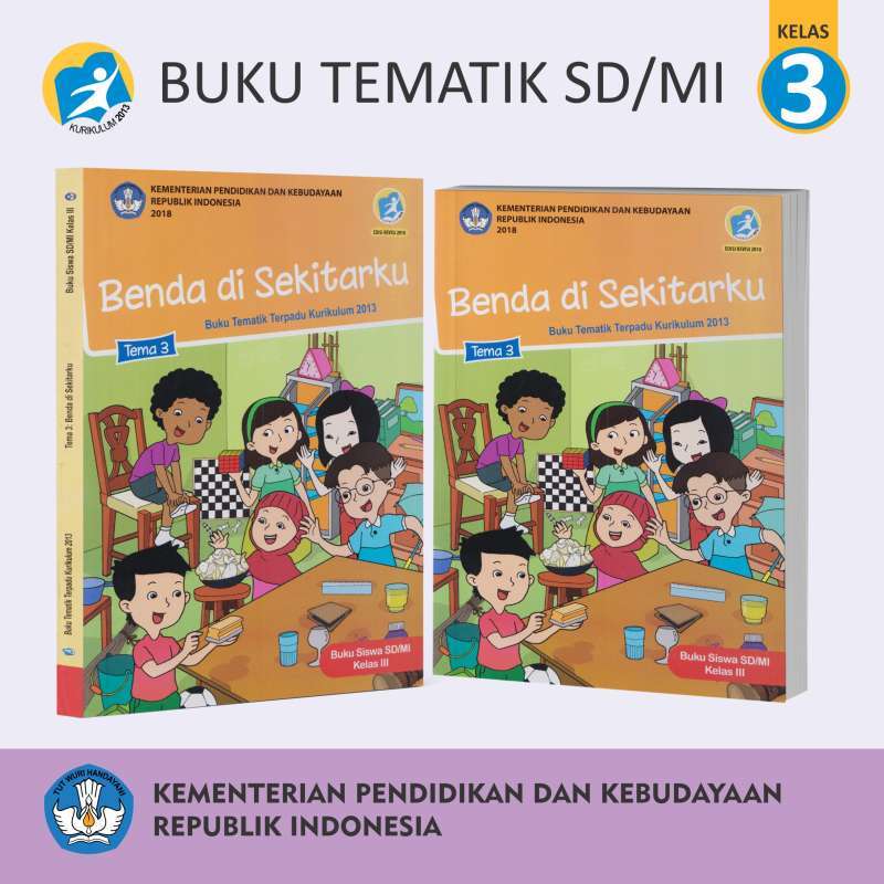 Jual Buku Tematik Kelas 3 /Buku Pelajaran SD Kelas 3 Dikbud K13 Edisi ...