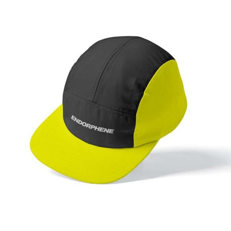 Promo Dash Running Cap Endorphene Black and Neon Yellow Diskon 50 di