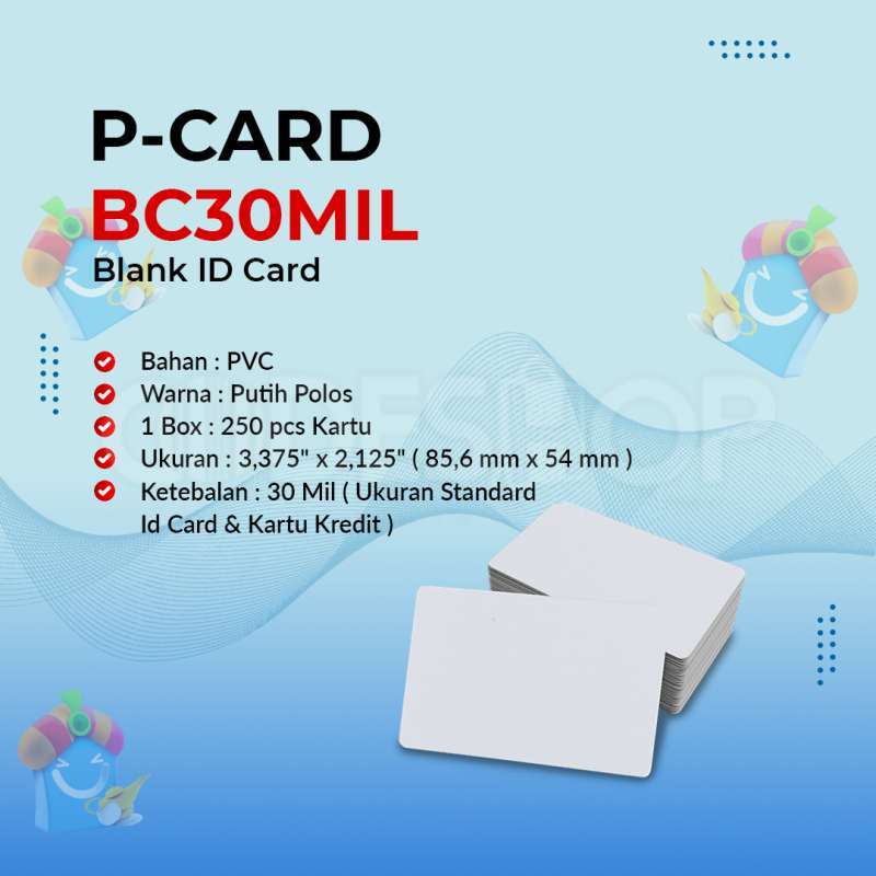 Jual Kartu Pvc Bc30 Blank Card P-card Bc 30 Mil Di Seller Codeshop ...