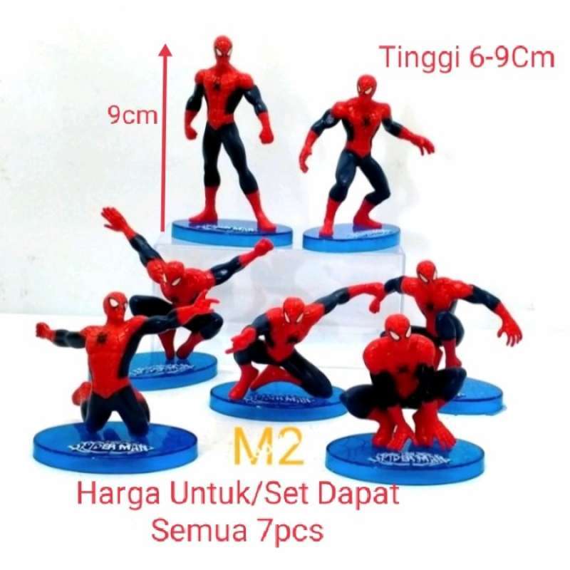 Jual ACTION FIGURE MARVEL SPIDERMAN TATAKAN SET 7PCS di Seller Lalila
