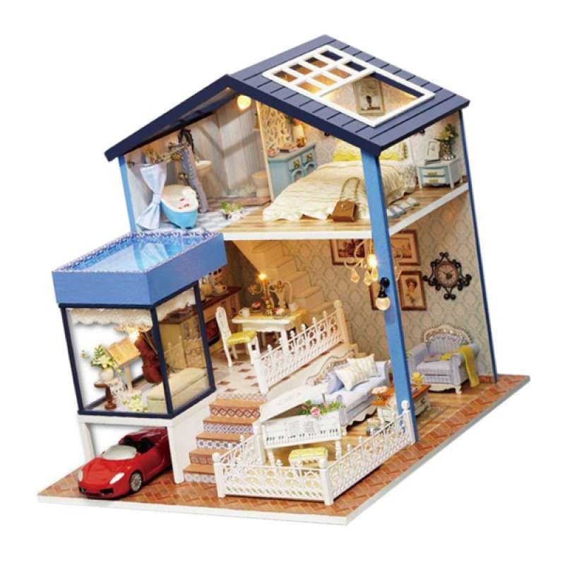 Jual OEM DIY Dollhouse Kits with Furniture Romantic Seattle Storey
