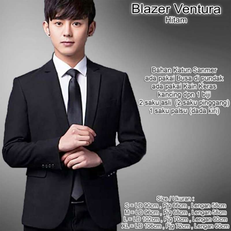 Jual BLAZER FASHION PRIA MODERN MODEL COWOK KOREA HITAM NIKAH JAS