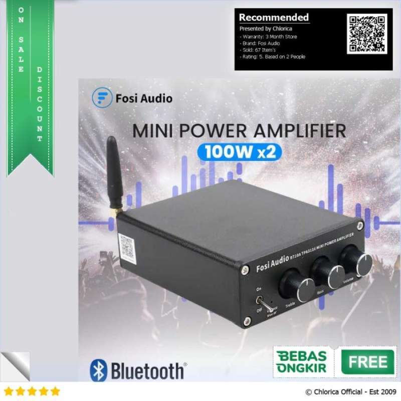 Jual Fosi Audio Bluetooth 5.0 Amplifier 2 Channel Stereo Class D ...