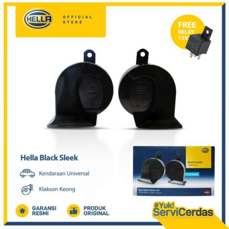 Promo Klakson Keong Hella Black Sleek 24V Free Relay Klakson mobil