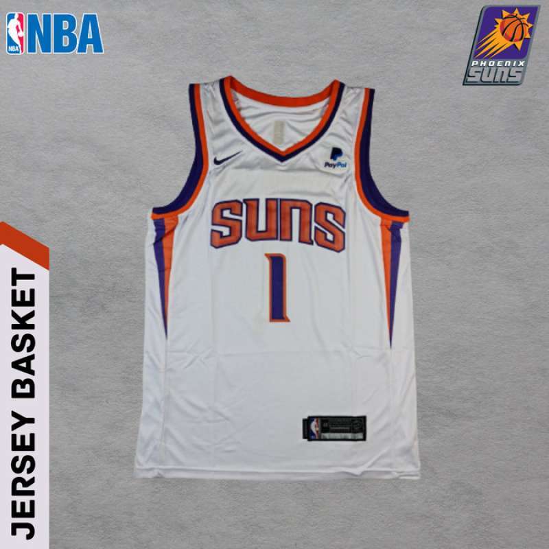 Promo Jersey Basket Nba Swingman Baju Basket Devin Booker Phoenix Suns Putih Diskon 33 Di
