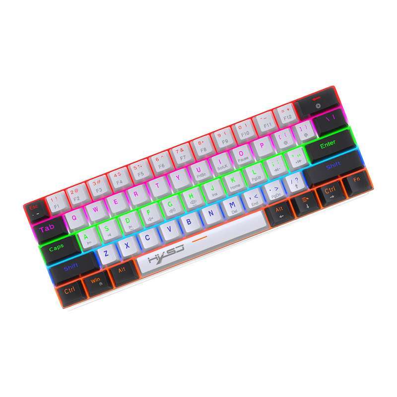 Promo Mechanical Keyboard Mini 61 Keys Mechanical Axis Light Adjustment ...