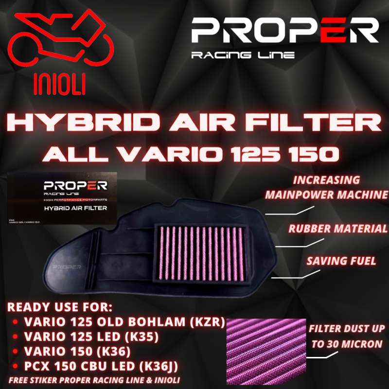 Jual FILTER UDARA PROPER RACING LINE VARIO 125 VARIO 150 PCX 150 CBU LED FI ESP KZR K35 K36 K36J